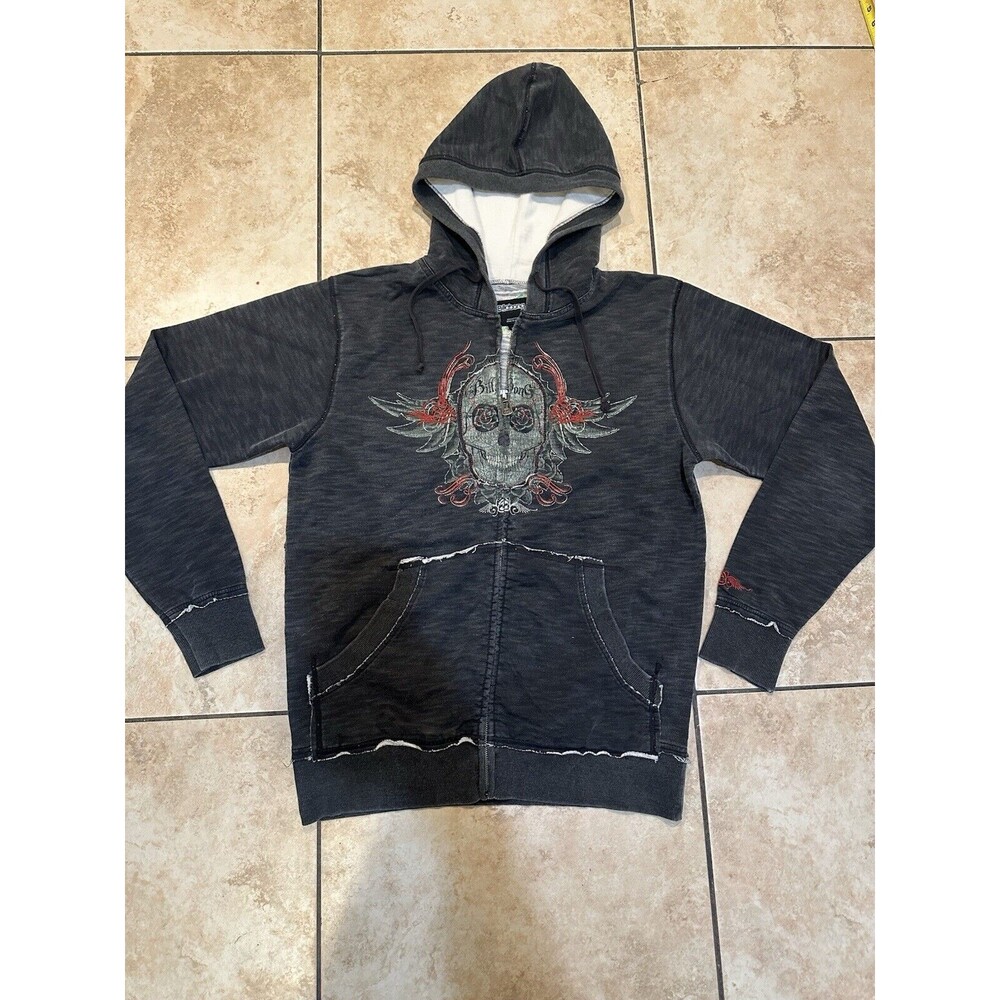 Vintage Billabong Zip Up Hoodie Grunge Skull Cybergoth y2k 2000s Emo‎ Skater